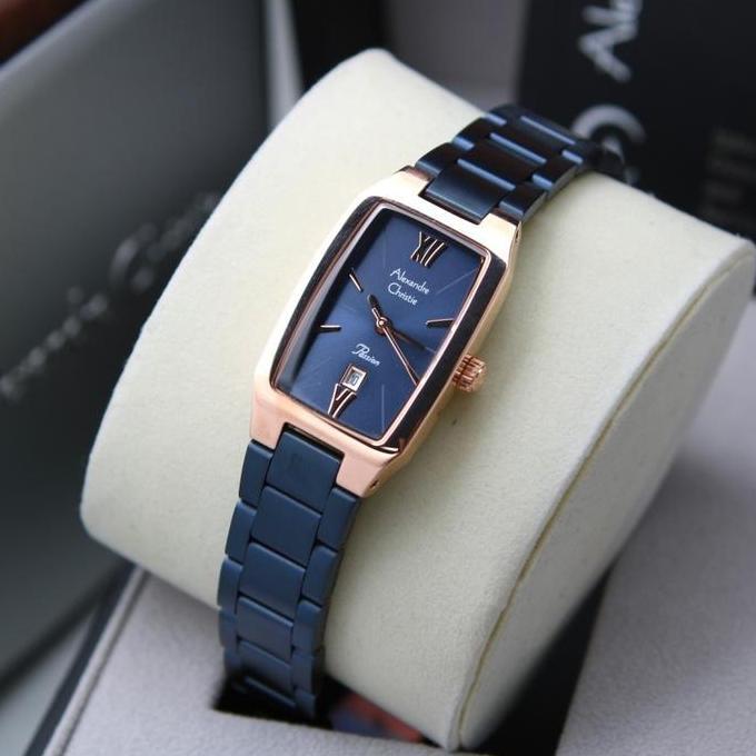 Jam Tangan Wanita AC Alexandre Christie 2455 Original - Blue Rosegold TS