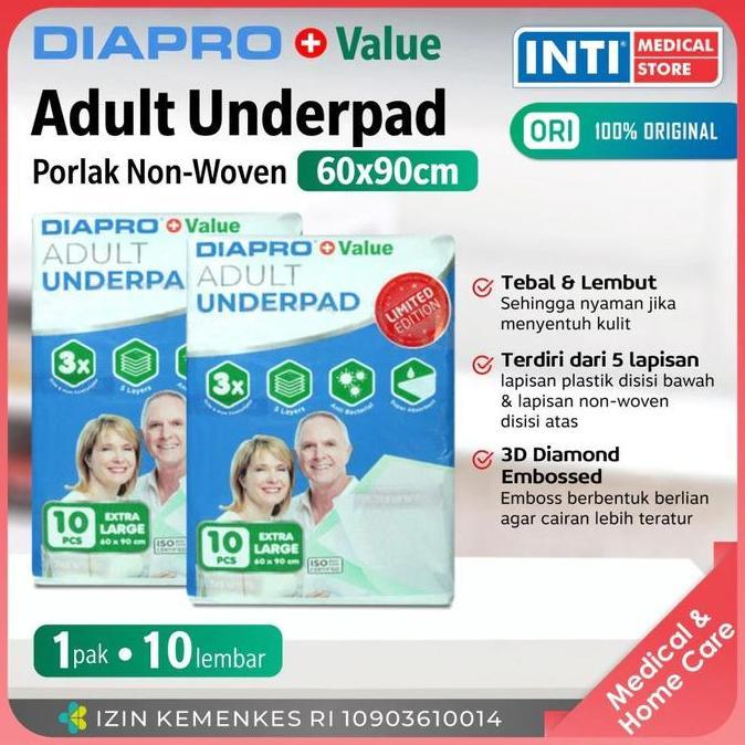 Medclean- Diapro | Underpad 60 X 90 | Underpad Diapro | Perlak Dewasa