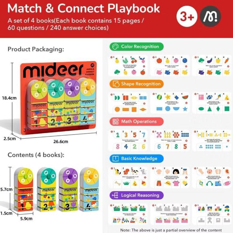 [KIW] Mideer Match & Connect Playbook Mainan Edukasi Puzzle Anak Balita Kids Toddler Toys Education
