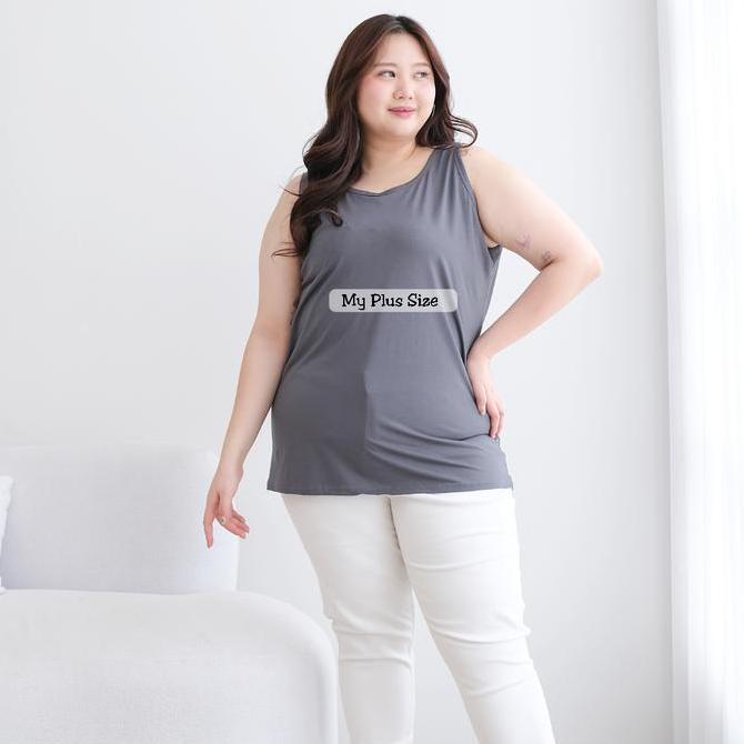 Wkwkwk- Tanktop Wanita Super Jumbo, Ld 120-150 Cm