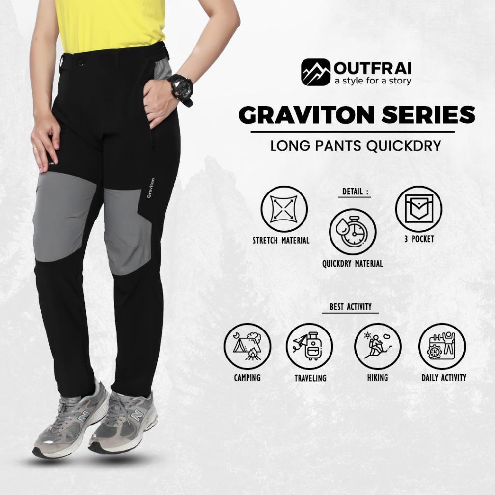 PAKET HEMAT CELANA GUNUNG PRIA WANITA PANJANG OUTDOOR HIKING QUICKDRY OUTFRAI KOMBINASI SERI GRAVITO