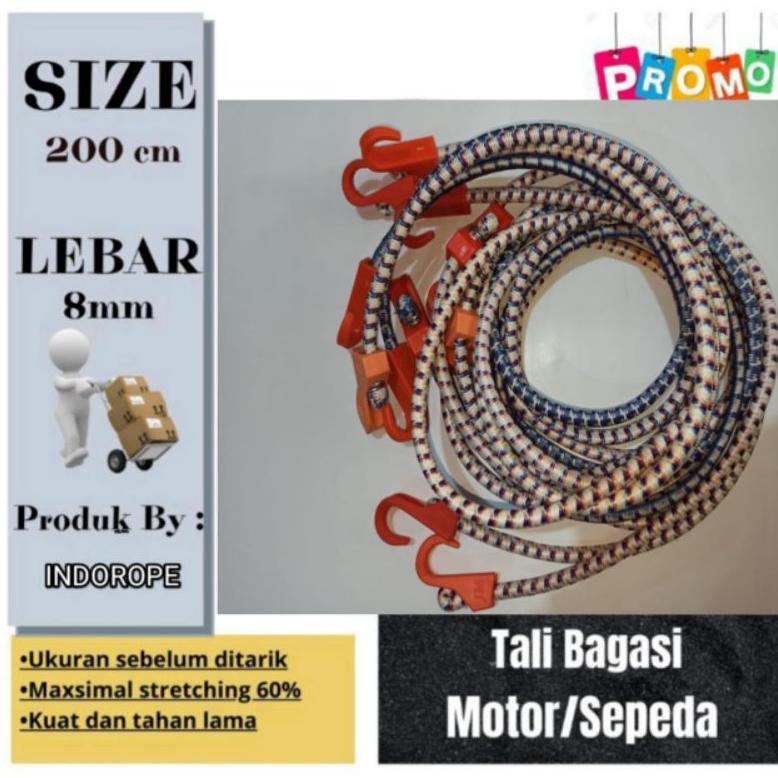 HOT TALI BAGASI MOTOR 200 CM/Tali ikat barang 2 meter/Tali elastis 2 meter