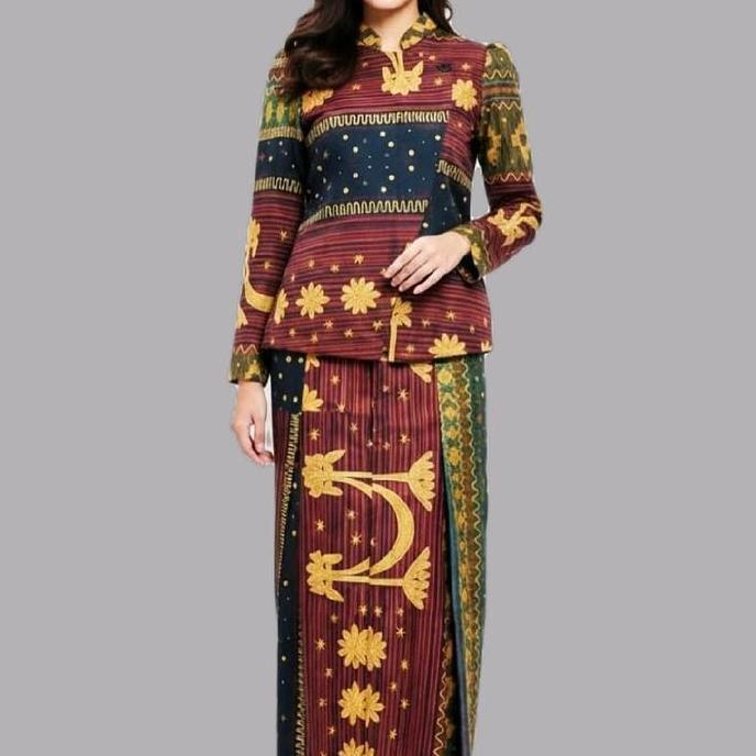 Termurah / Hot Sale Batik Atas Bawa Wanita Motif Tapis Lampung Dengan Desain Elegan Dan Warna Cerah