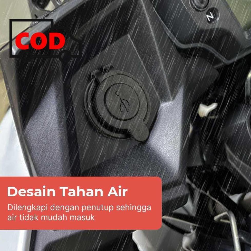 HOT CHARGER HP MOTOR FAST CHARGING WATERPROOF 2 PORT 4.2A USB BEAT NMAX SCOOPY ADAPTOR POWER OUTLET 