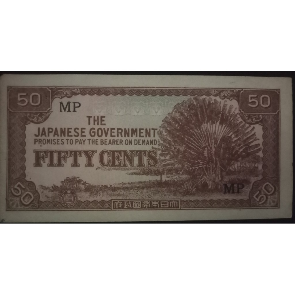 uang kerta kuno malaya the japanese government 50 cent thn 1942-1944