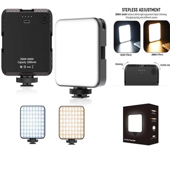 BEBAS ONGKIR - Rechargeable portable VLOG LED Lighting Handphone video Flash Kamera