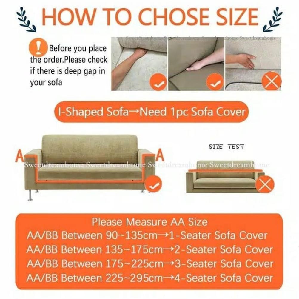 ETFELICEL Elastic Sofa Cover Grid / Sarung Sofa Kain Penutup Sofa Elastis Stretch Bermotif Garis