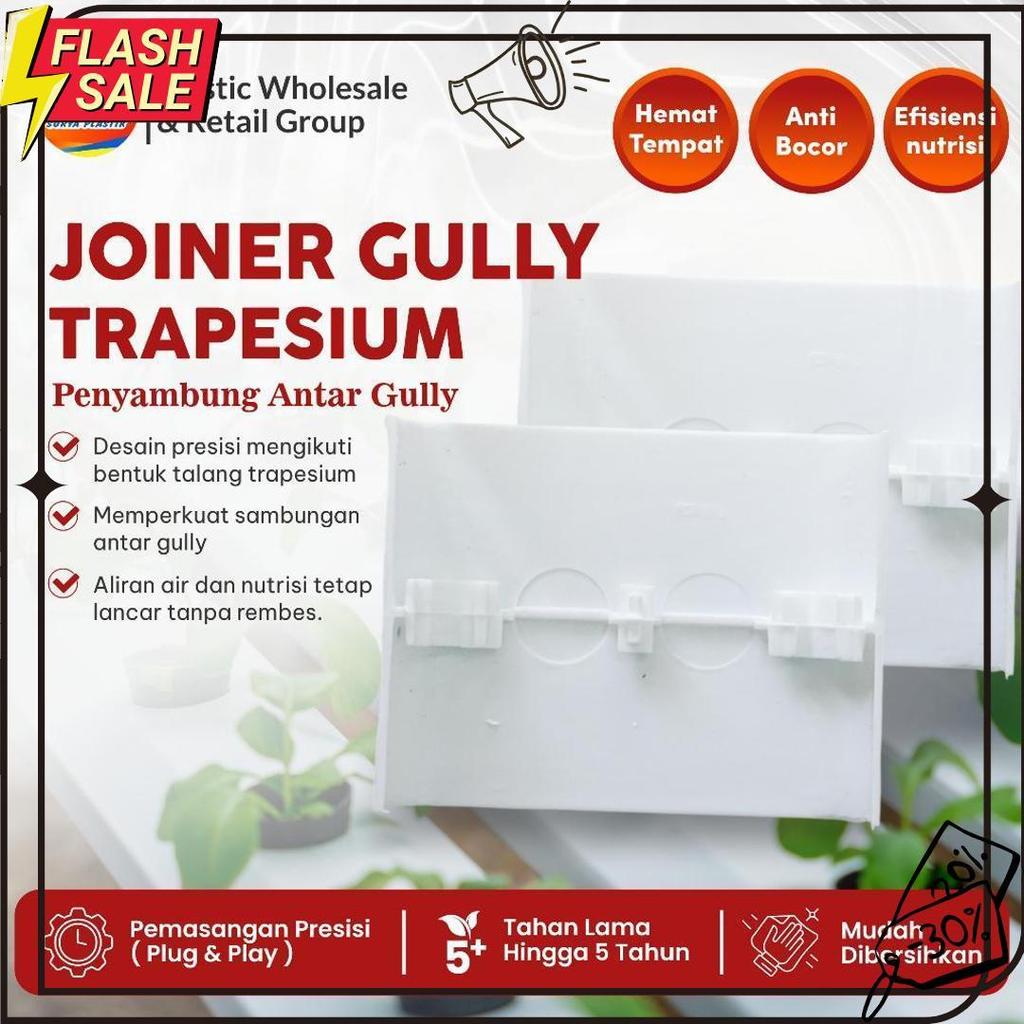 Joiner Gully Hidroponik Nft Dft Trapesium -  Sambungan Talang Hidroponik Nft Dft Anti Bocor Meledak
