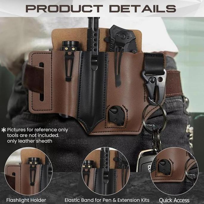 DR269 >> Sabuk Holster Kulit Taktikal Multifungsi Tas Pinggang Penyimpanan Kantong Saku Sarung Pena 