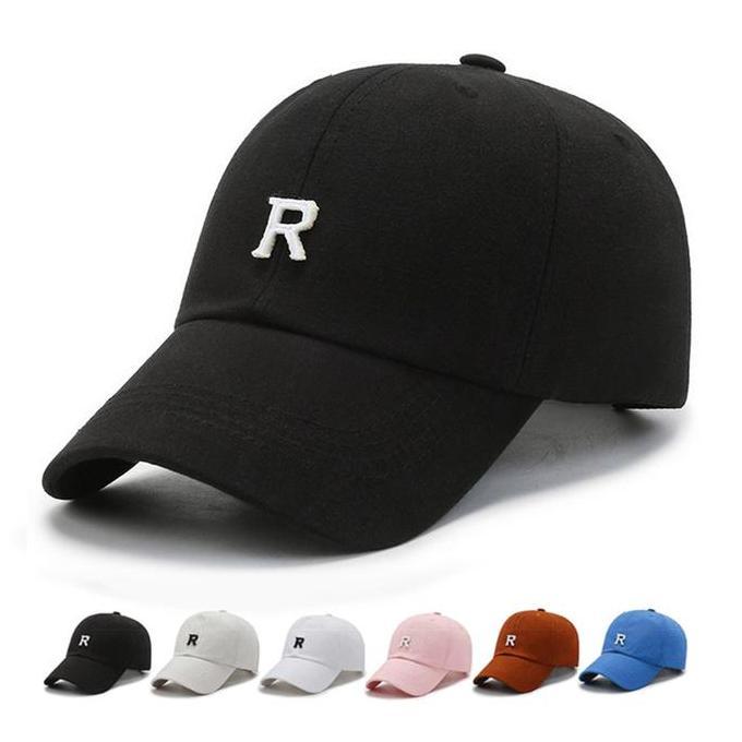 DV233 - Yarra Topi Baseball Pria Wanita Dewasa Motif R Polos Outfit Distro Biru Coklat Hitam Pink Pu