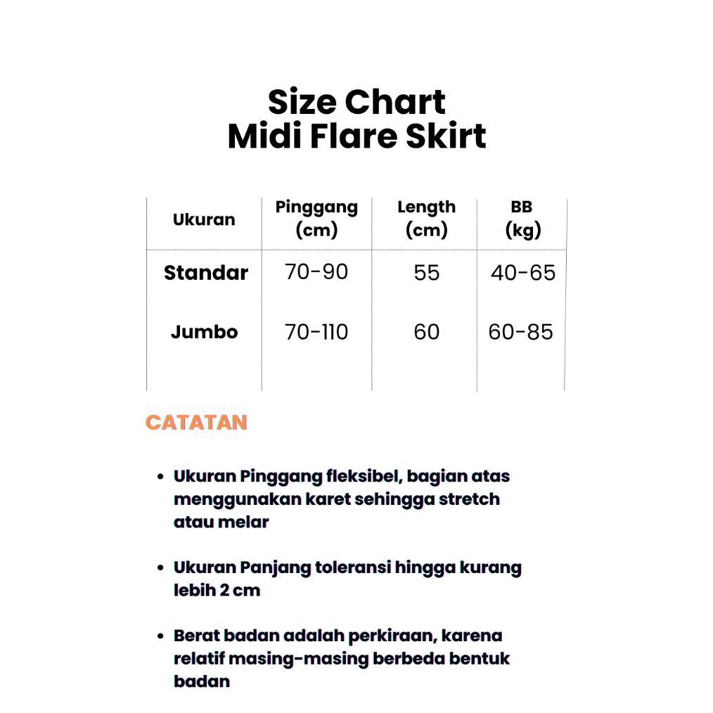 TERPOPULER ROK MIDI JUMBO FLARE SKIRT | MIDI FLARE SKIRT SPORT OLAHRAGA KERJA | ROK JUMBO WANITA TER