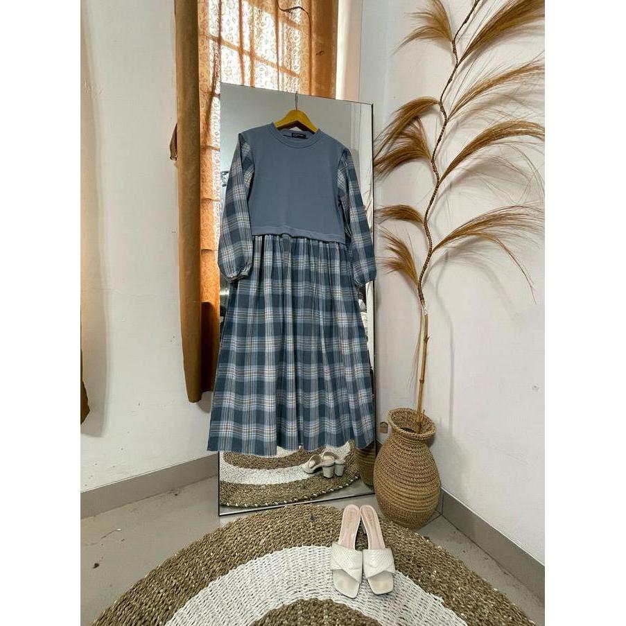 AB Collection LULA03 -15 Pakaian Muslimah Wanita Dewasa Model Terbaru Elegan Kekinian Midi Flanel Ko