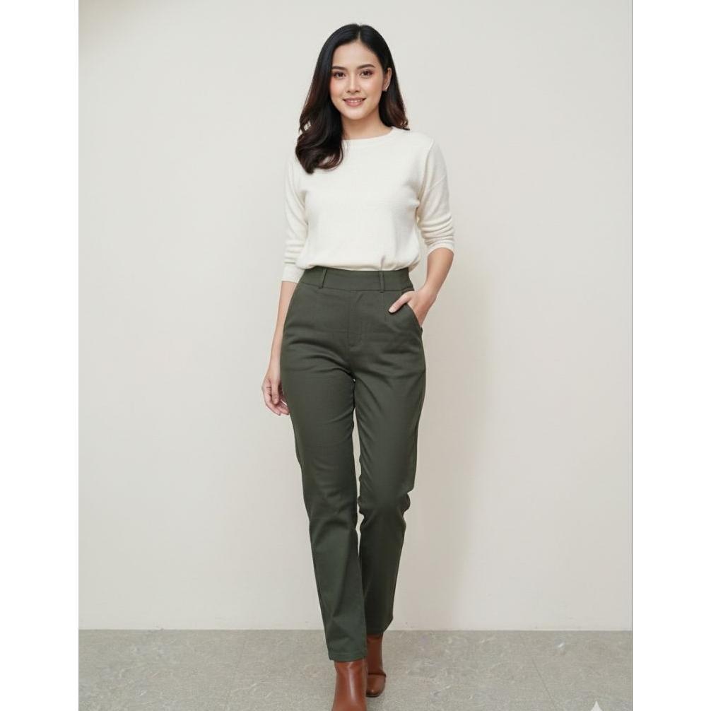 TERKINI Celana Pensil Sleting Celana Chino Wanita Bawahan TERKINI