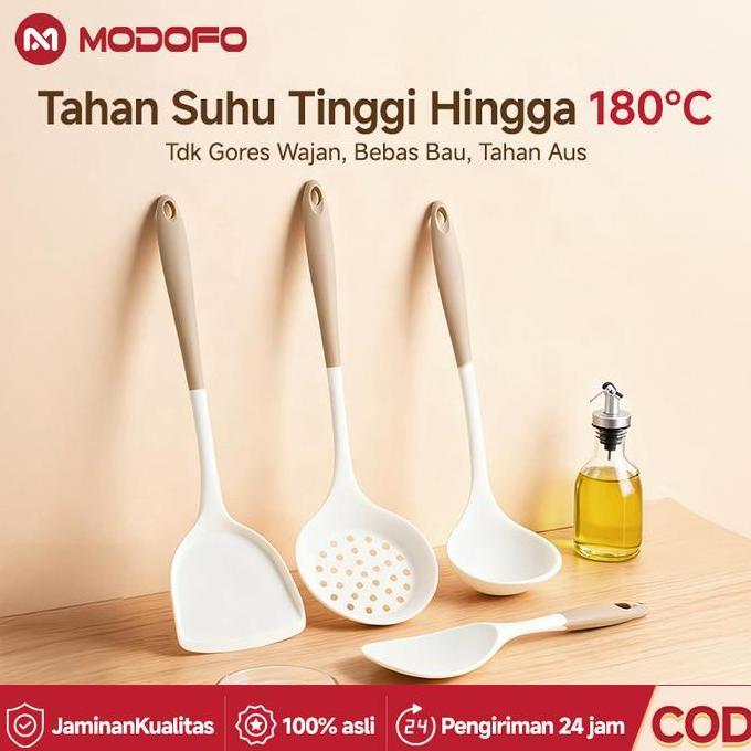 berdoss_balimay - [ cod ] modofo spatula silicone tahan panas set of 4 anti lengket food grade spatu