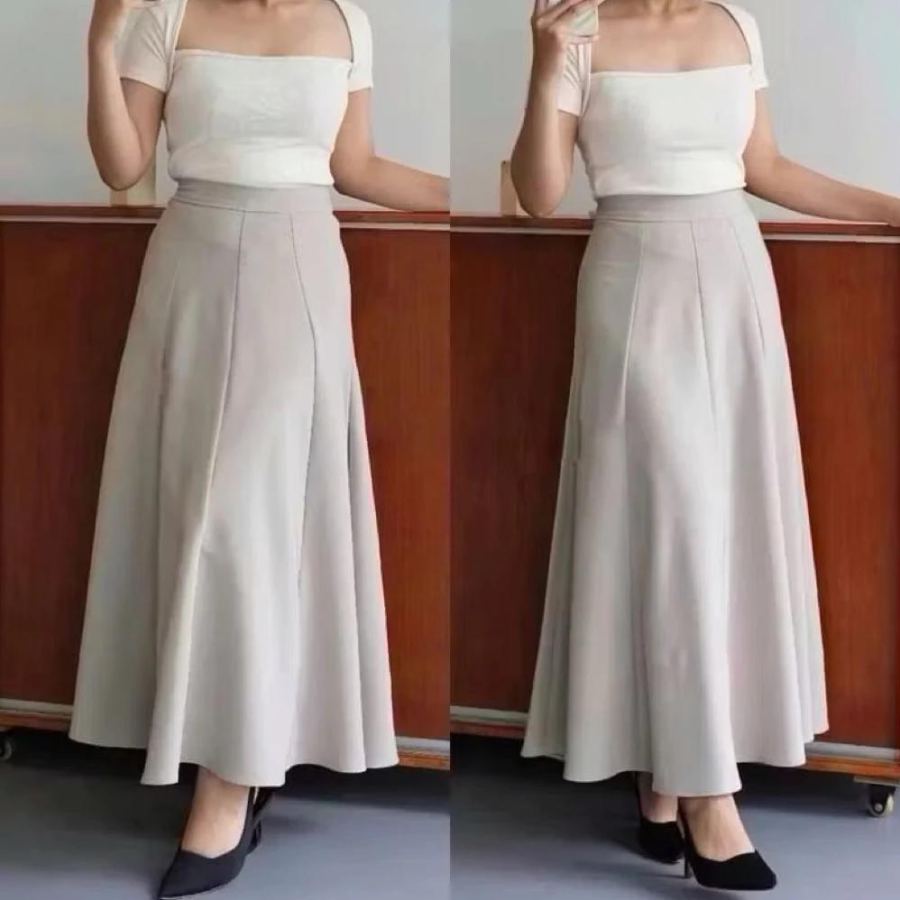 HEMAT LUAR BIASA Audy Skirt Rok Wanita Korea Anti Kusut Flare Audy Skirt Rok Payung Korean Loose Max