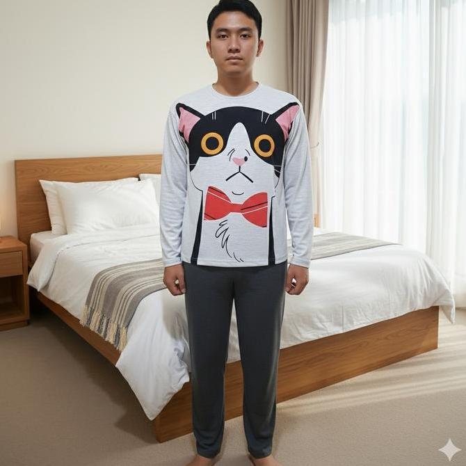 BAJU TIDUR COWOK REMAJA ABG TANGGUNG KAOS IMPORT SET CELANA PANJANG