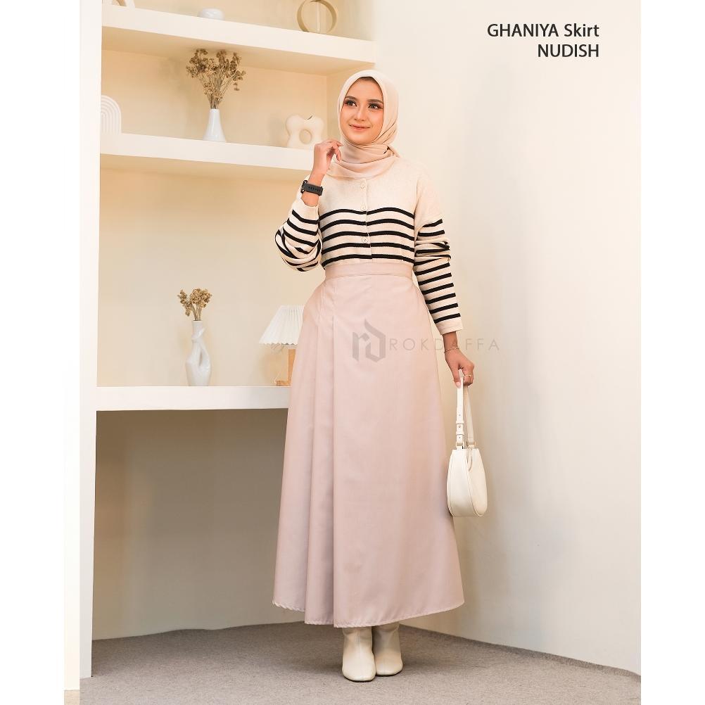 PREMIUM Ghaniya Skirt - Rok Wanita Panjang  Model A line Formal Katun PREMIUM