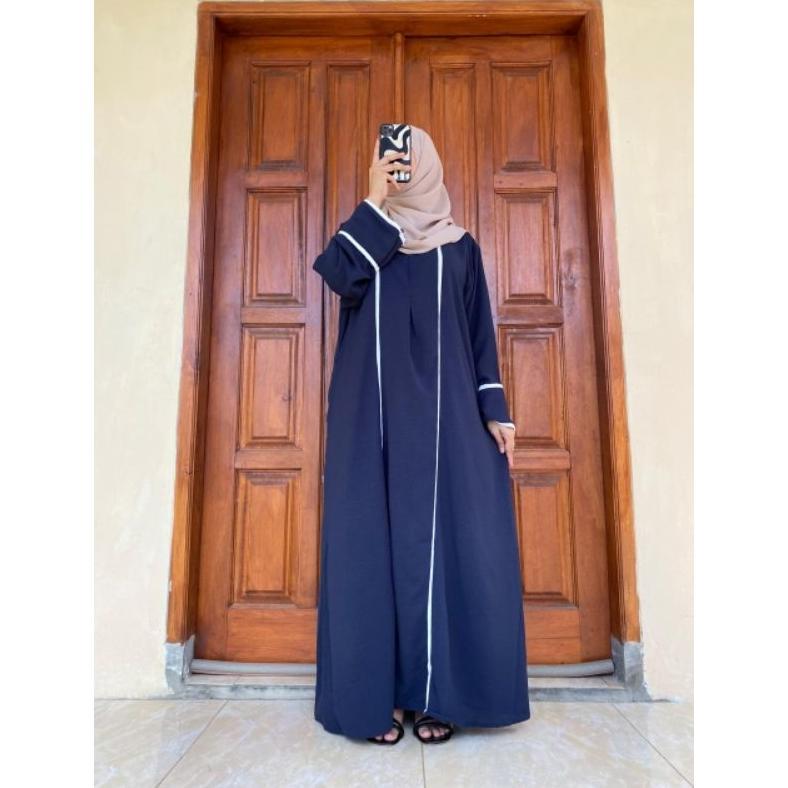 Premium Abaya Hameeda||Abaya Remaja Dewasa||Abaya List Putih