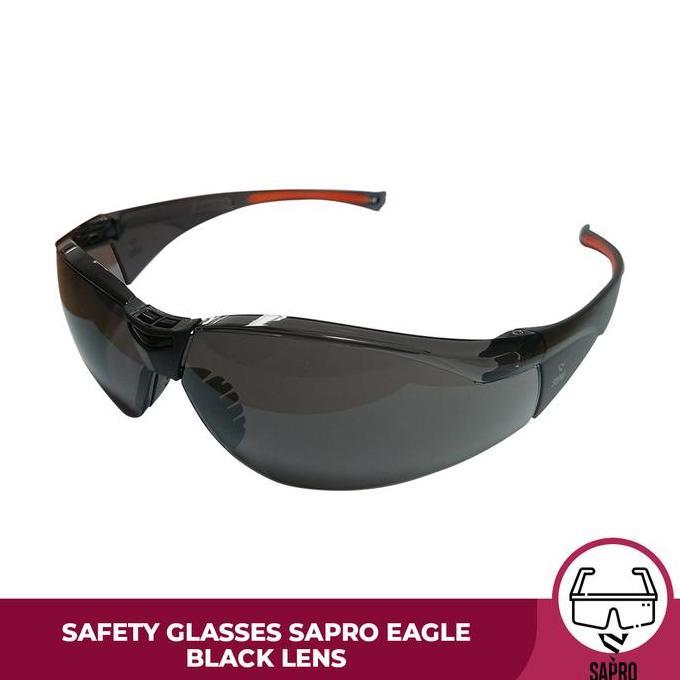 Kacamata Safety Hitam SAPRO Eagle Safety Glasses Black Lens