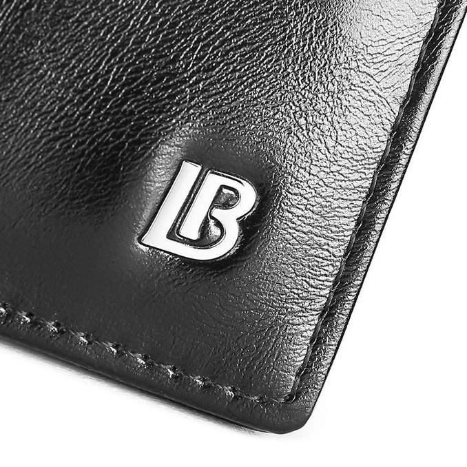BOSTANTEN Dompet Lipat Panjang Pria Slot Kartu Kulit PU Warna Hitam/Kopi