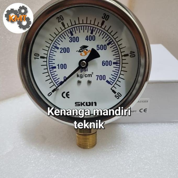 50 bar PRESSURE GAUGE 50 BAR (kg/cm) 4" SKON