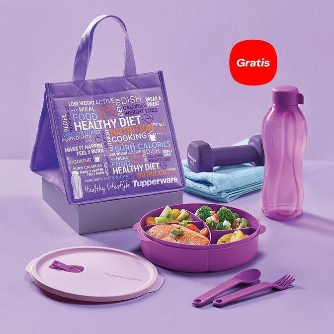 Tupperware fit to go lunch set tempat bekal makan
