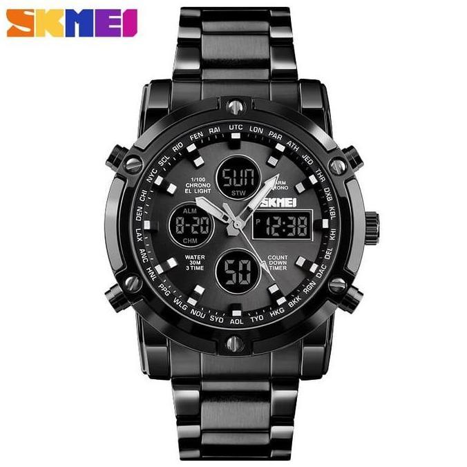 Jam Tangan Pria Digital SKMEI 1389 Black Water Resistant 30m