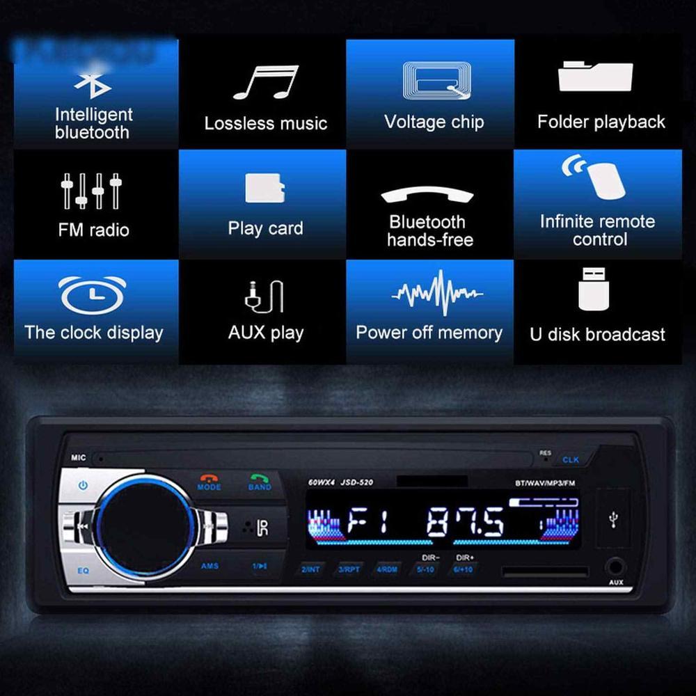 Tape Audio Mobil Truck Dan Bus Auto Voltage 12 Volt 24 Volt Single Din Bluetooth Usb Mp3 Fm Radio