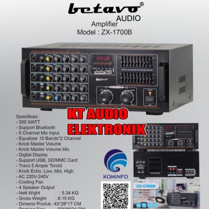Amplifier Karaoke Betavo Zx1700B / Zx 1700B Profesional Sound System Terbaik