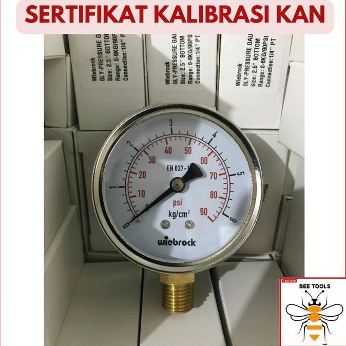 Pressure Gauge Wiebrock 2.5/ 4/ 6/ 10 Bar Sertifikat Kalibrasi KAN