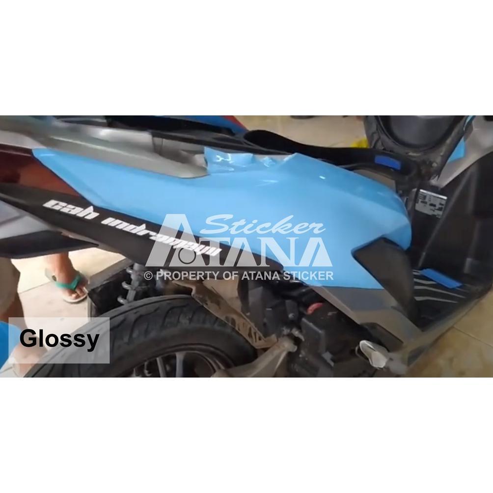 original skotlet biru muda glossy doff transparan stiker ice blue aqua decal anti gores gilap metali