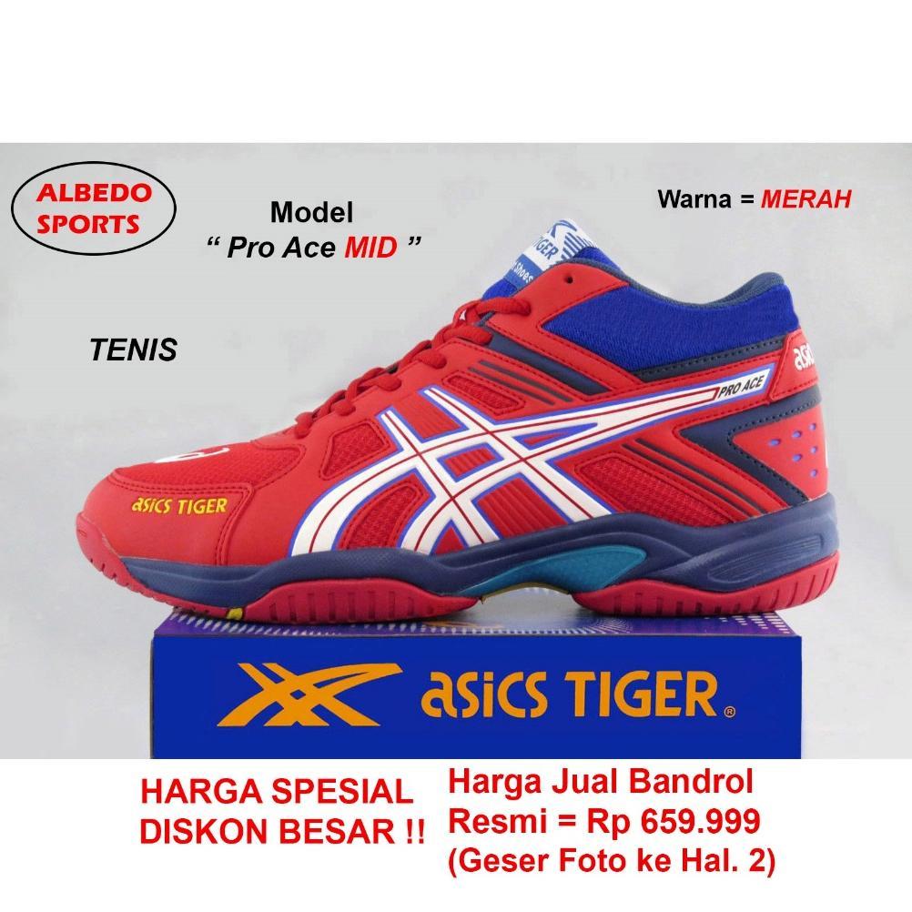 HOT DEALS [DISKON OBRAL] Sepatu Tenis Asics Tiger Model Pr.Ace MID Ori Indo Tennis