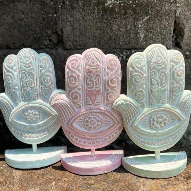 langsung order saja] Pajangan Hamsa hand 25 x 35 cm  - Patung Tangan Jimat Hamsa hand - Hamza hand -