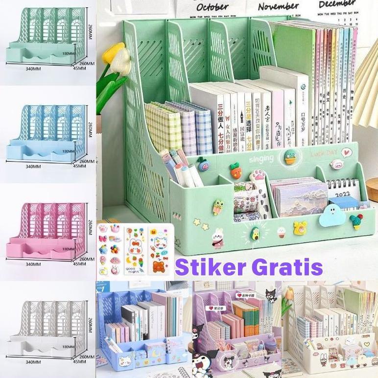 [COD] Desktop organizer Rak Buku Rak Penyimpanan file organizer Box File Rak pena Organizer File Rak
