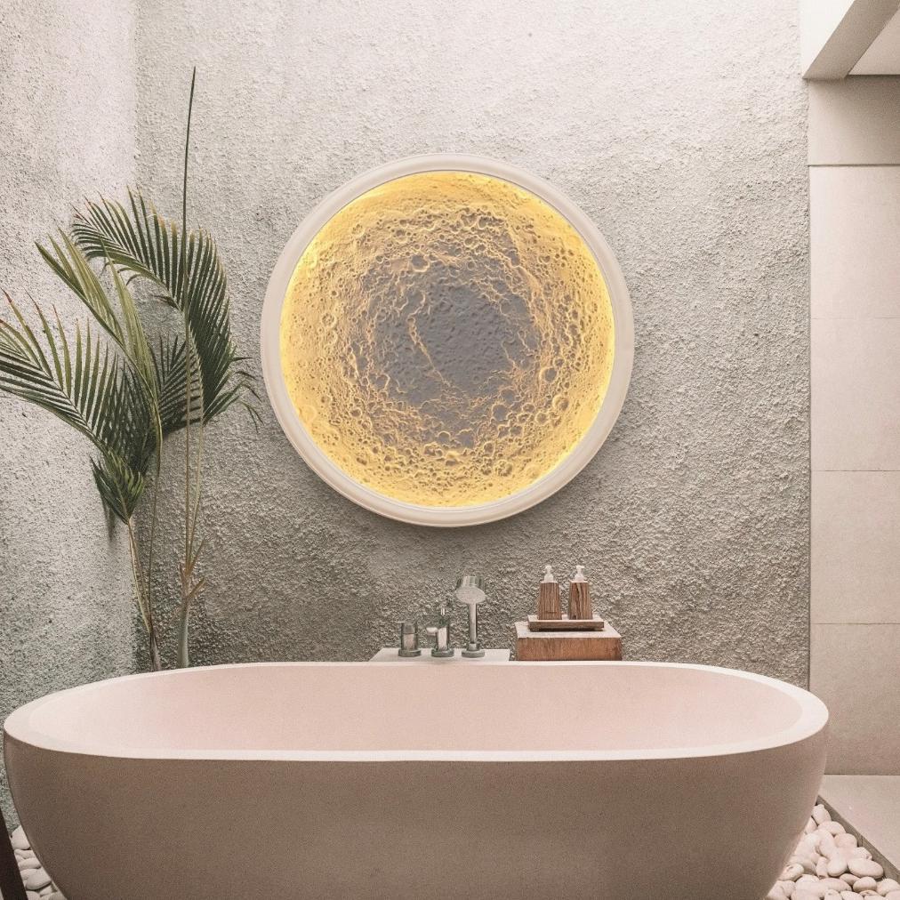 [BEST BUY] Hiasan Dinding Replika Bulan Aestetic Keren Viral Bulan tinggal colok, Lampu dekorasi lam