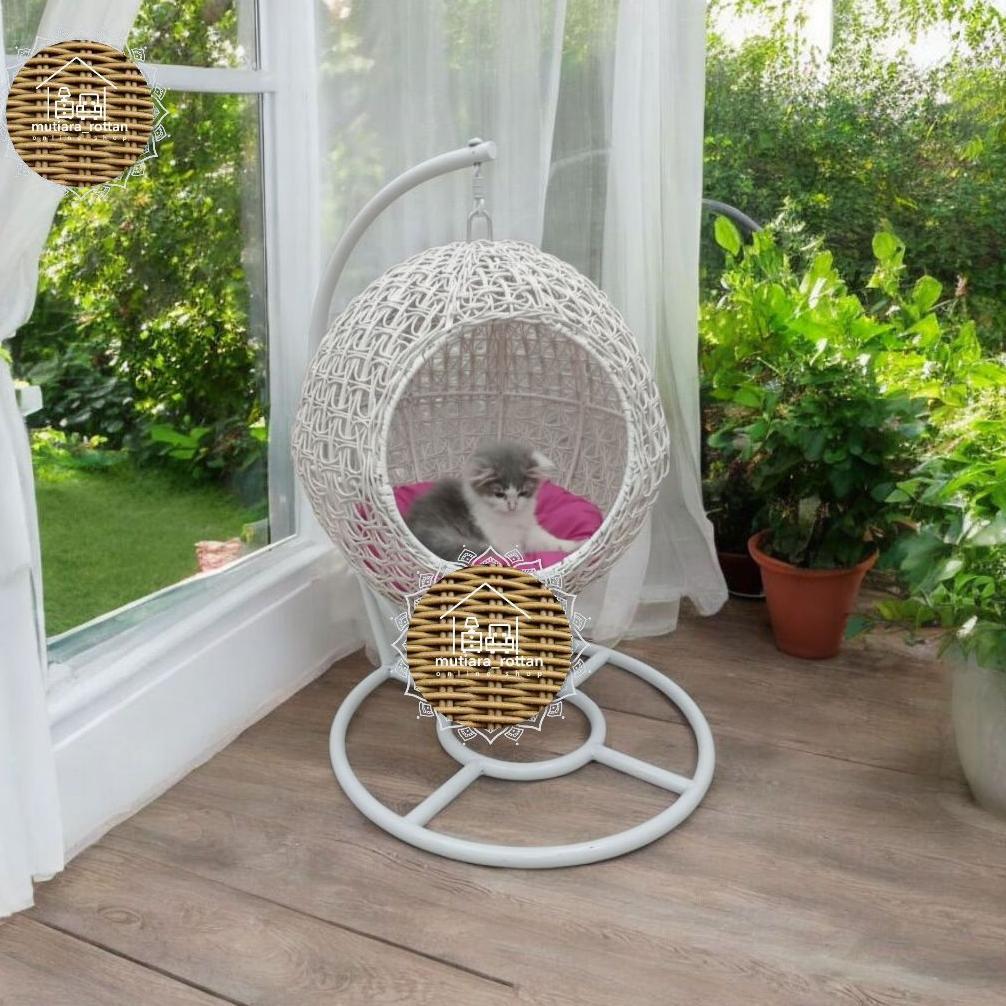 READYY Kursi Ayunan Gantung Kucing Rotan Sintetis - Tempat Tidur Hewan