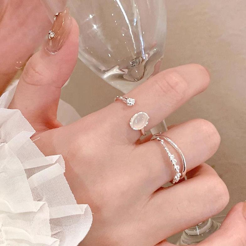 Murah Cod Set Cincin Titanium Wanita Korea Modis Cincin Terbuka Cincin Zirkon Kelas Atas Cincin Kupu