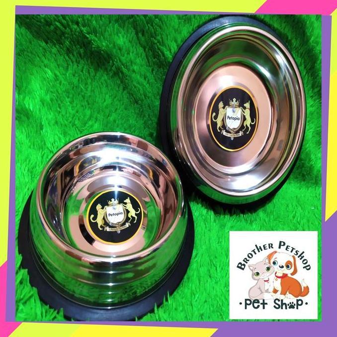 Lansungaja- Tempat Makan Stainless - Tempat Makan Kucing Anjing Sedang Stainless