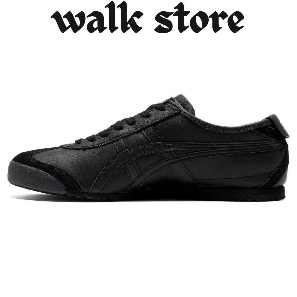 DISKON SEPATU ONITSUKA TIGER MEXICO 66 LEATHER ALL BLACK SEPATU PRIA WANITA SNEAKERS TRIPLE BLACK CA