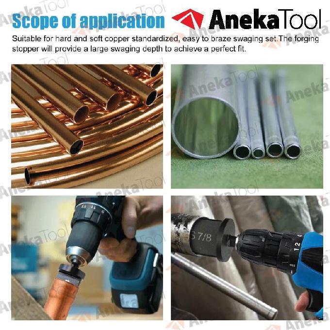 Lancaraja- Alat Perbesar Pipa Tube Expander Pipe Expander Kuningan Tembaga 6 Pcs