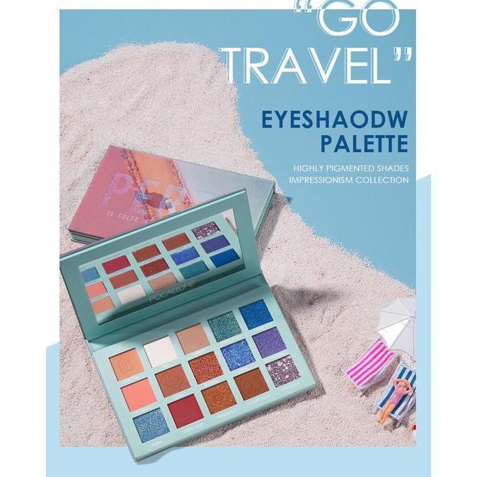 Moumou- (Ready & Ori) Focallure Eyeshadow Pallete Go Travel 15 Colors Paris Turkey Prague Perth Toky
