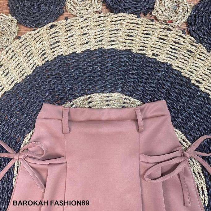 DF367 >> ROK PENDEK WANITA SCUBA SAKU PITA 6366 / ROK PENDEK KEKINIAN