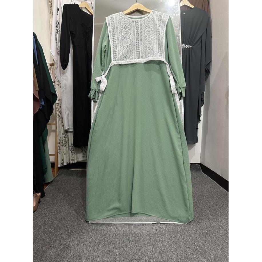 Flash Sale Baju Gamis Wanita Naira / Gamis Crinkle Premium / Gamis Elegan Simple / Gamis Elegan Mewa