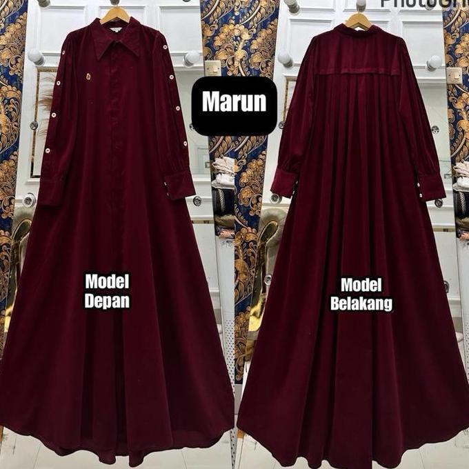 Sekarangaja- Queenasyari - Ghina Dress (Hanya Gamis) Gamis Jumbo Baby Cordoray Ld 110-140 Cm Gamis W