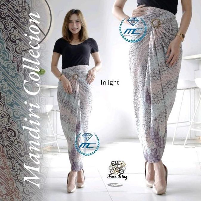 DV355 - Rok Lilit Motif Batik Bawahan Wanita Kebaya Wisuda Kondangan Bahan Kain Sutra HQ Premium Pan