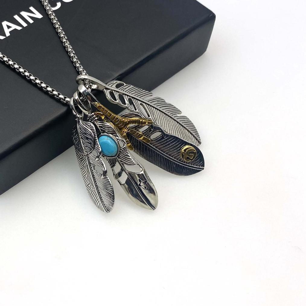 COD Liontin Bulu Takahashi Gaya Jepang dan Korea Kalung Merek Fashion Pria Rantai Sweater Panjang Da