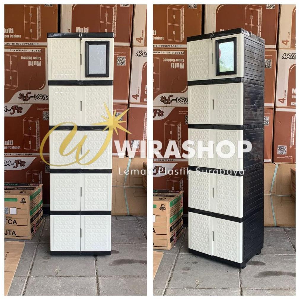 Lemari Pakaian Plastik Mini Tabitha Small Series New Diamond Gemini Gantung Serbaguna Kunci Kaca Sus
