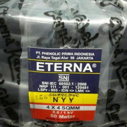 Kabel Listrik Kawat Nyy 4X4 4X4Mm Eterna @50Meter