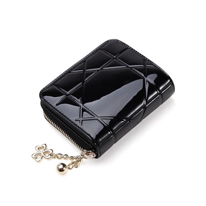 DISKON DOMPET KECIL WANITA KULIT GLOSSY ABG FASHION KOREA MURAH BATAM ESTER BRANDED LIPAT RESLETING