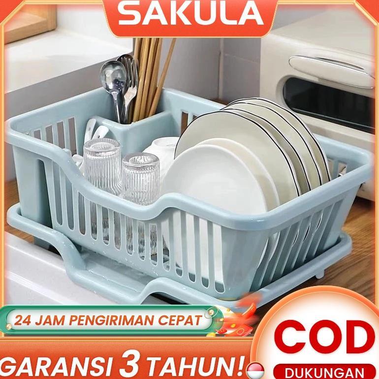 Sakula Rak Piring Dapur Rak Wastafel Dapur Keranjang Pembuangan